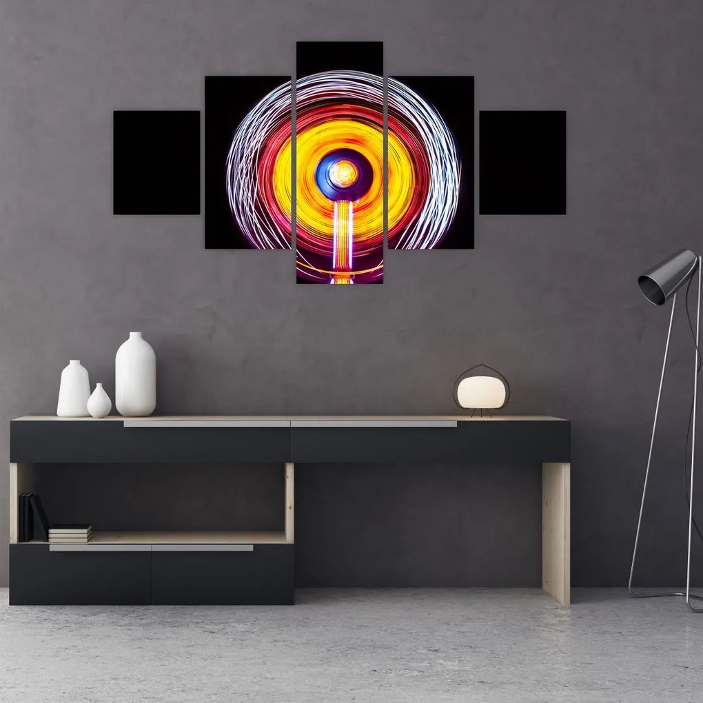 Obraz świateł w kręgu (125x70 cm)