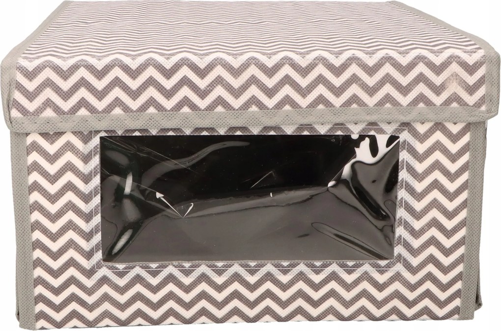 Organizer tekstylny Zygzak z oknem 34x29x19 cm pudełko do biura domu szafy