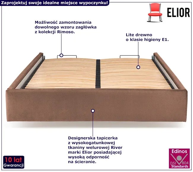 Beżowy korpus łóżka tapicerowanego N2-W93