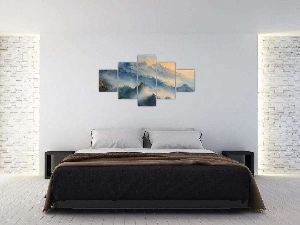 Obraz - Malowany górski krajobraz (125x70 cm)