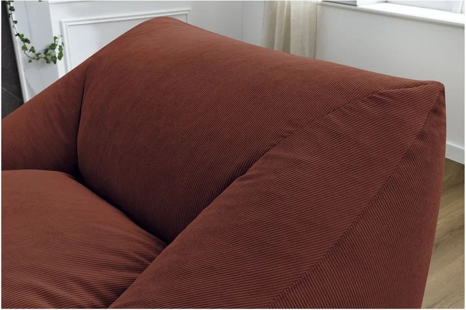 Pomarańczowy sztruksowy worek do siedzenia Lilibet – Bobochic Paris