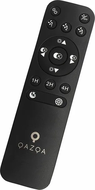 Sufitowy wentylator kwadratowy czarny z wbudowanym ściemnianym LED - Climo