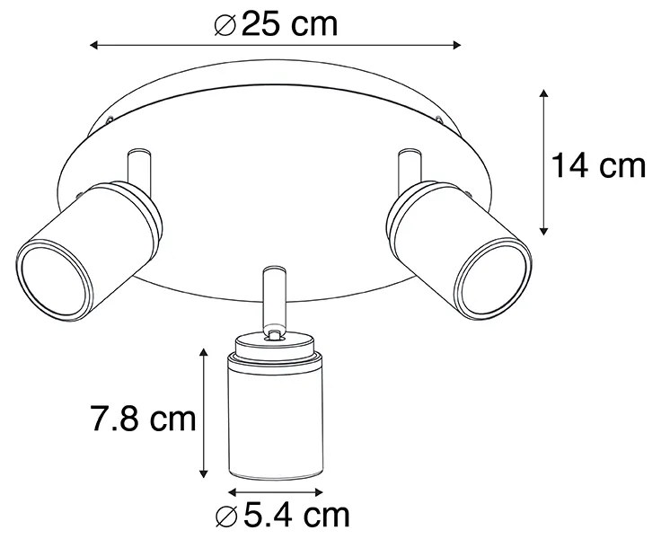 Inteligentny reflektor łazienkowy czarny IP44 w komplecie z 3 żarówkami WiFi GU10 - Ducha Nowoczesny Oswietlenie wewnetrzne