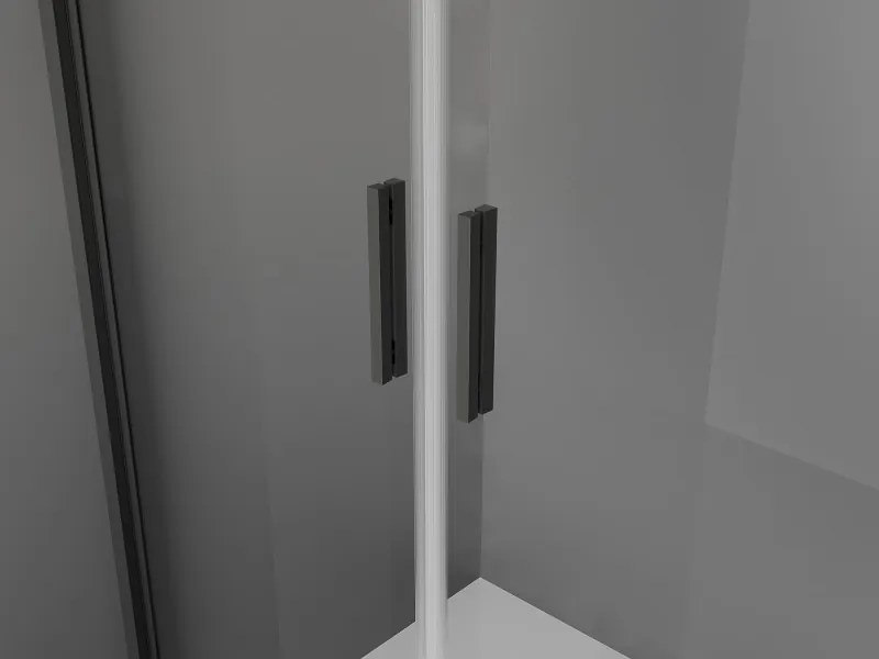 Mexen Exo drzwi prysznicowe podwójne uchylne 70 cm, transparent, czarne - 814-070-000-70-00