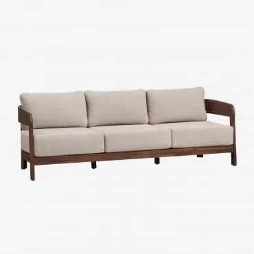 Sofa 3-osobowa Z Drewna Akacjowego Uleno Ciemny Akacjowy Brąz - Sklum