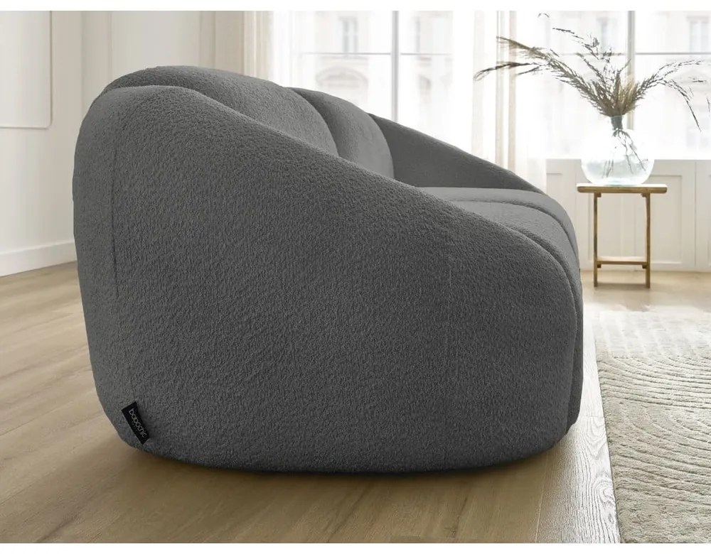 Szara sofa z materiału bouclé 230 cm Tina – Bobochic Paris