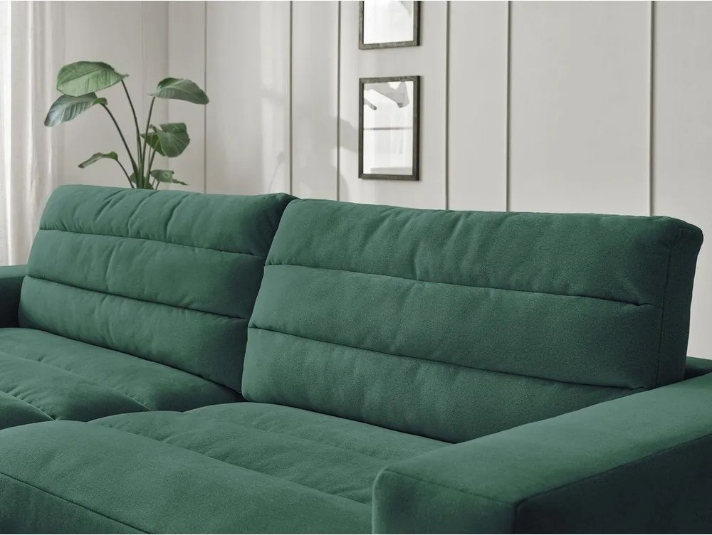 Zielony aksamitny narożnik (lewostronny/z szezlongiem) Sierra – Bobochic Paris