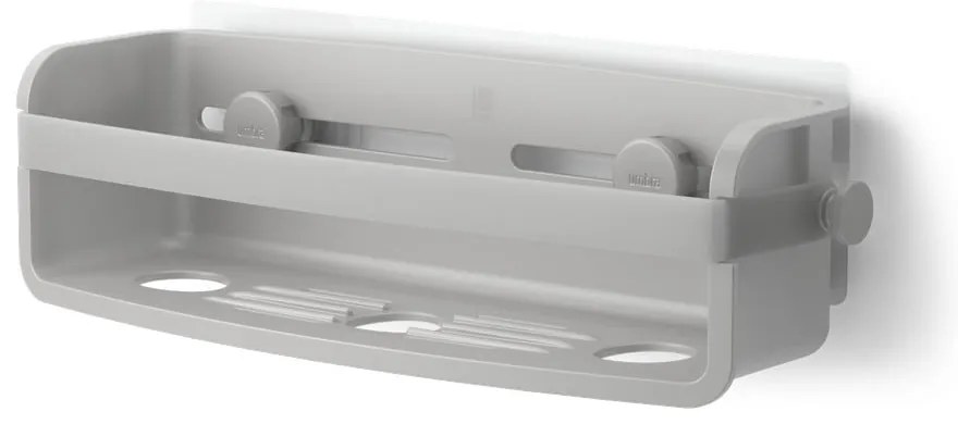 Szara samoprzylepna półka łazienkowa z plastiku z recyklingu Flex Adhesive – Umbra