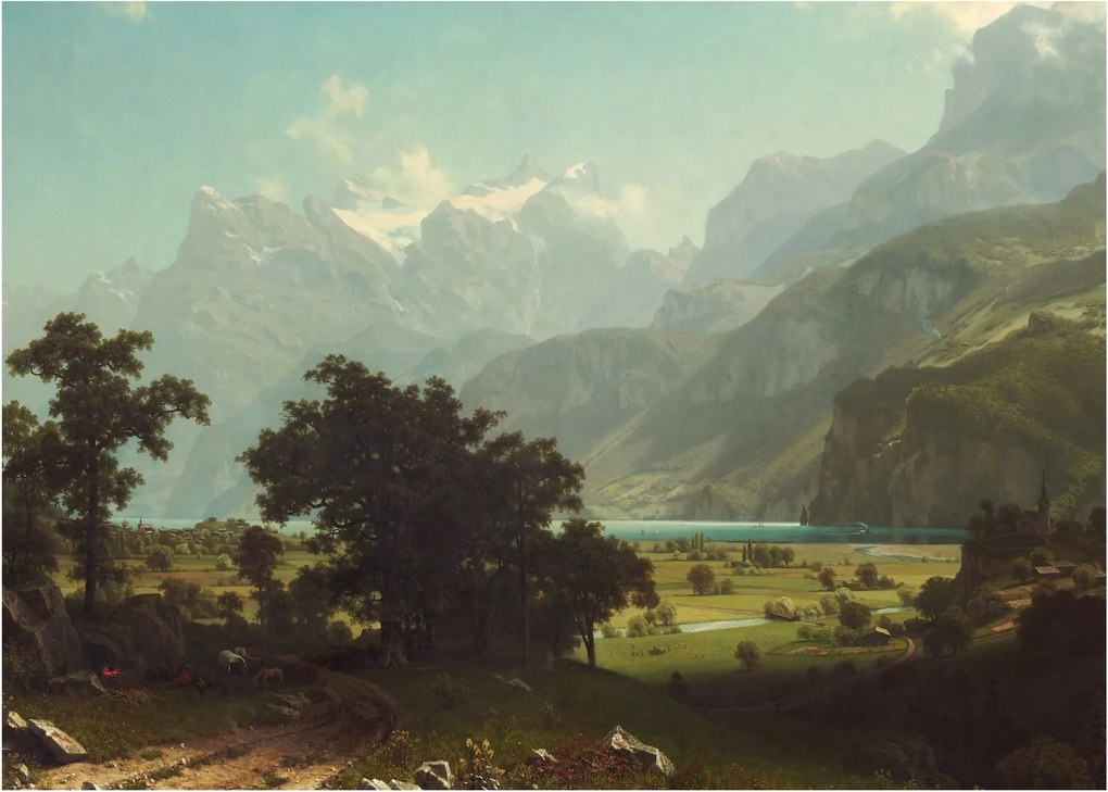 Obraz - Albert Bierstadt, Lake Lucerne, reprodukcje (70x50 cm)
