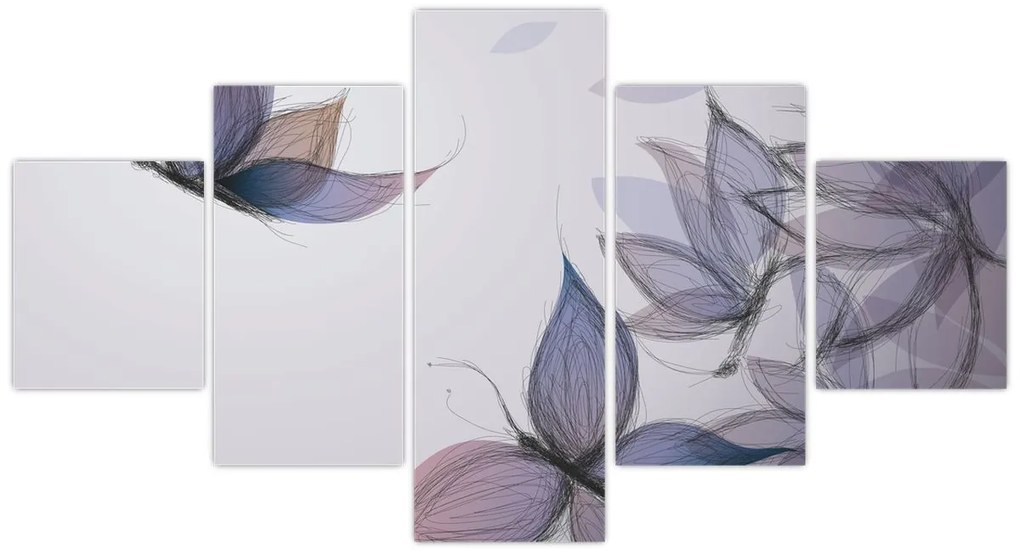 Obraz - Rysowanie motyli (125x70 cm)