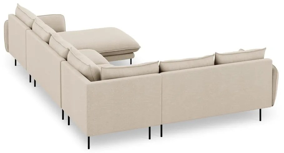 Beżowa sofa w kształcie litery U Cosmopolitan Design Vienna, lewostronna