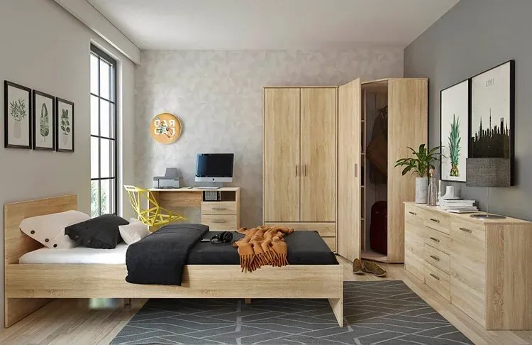 Minimalistyczna szafa narożna wenge - Xato 3X