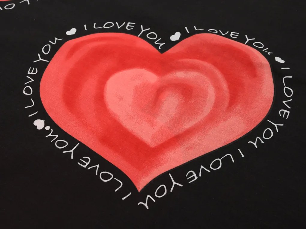 PrzytulneMieszkanie.pl PrzytulneMieszkanie.pl Pościel z polibawełny na 2 łóżka VALENTINE, czarna Rozmiar pościeli: 2 szt 70 x 90 cm | 2 szt 140 x 200 cm