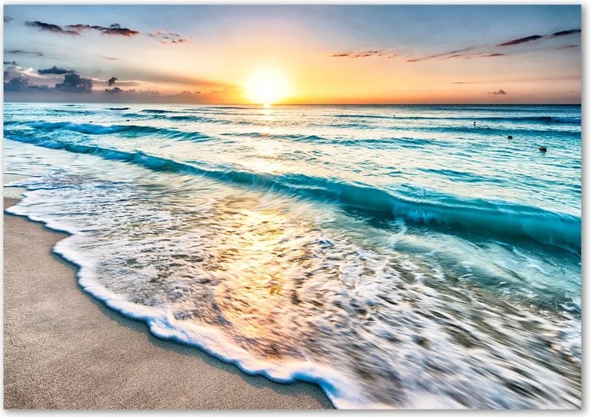 Foto obraz szklany Zachód słońca plaża
