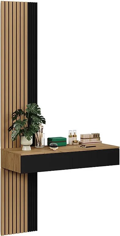 Stół do toalety dąb/czarny 100x40x205 melina