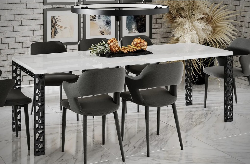 Stół rozkładany MATIO 130(220)x80 biały połysk