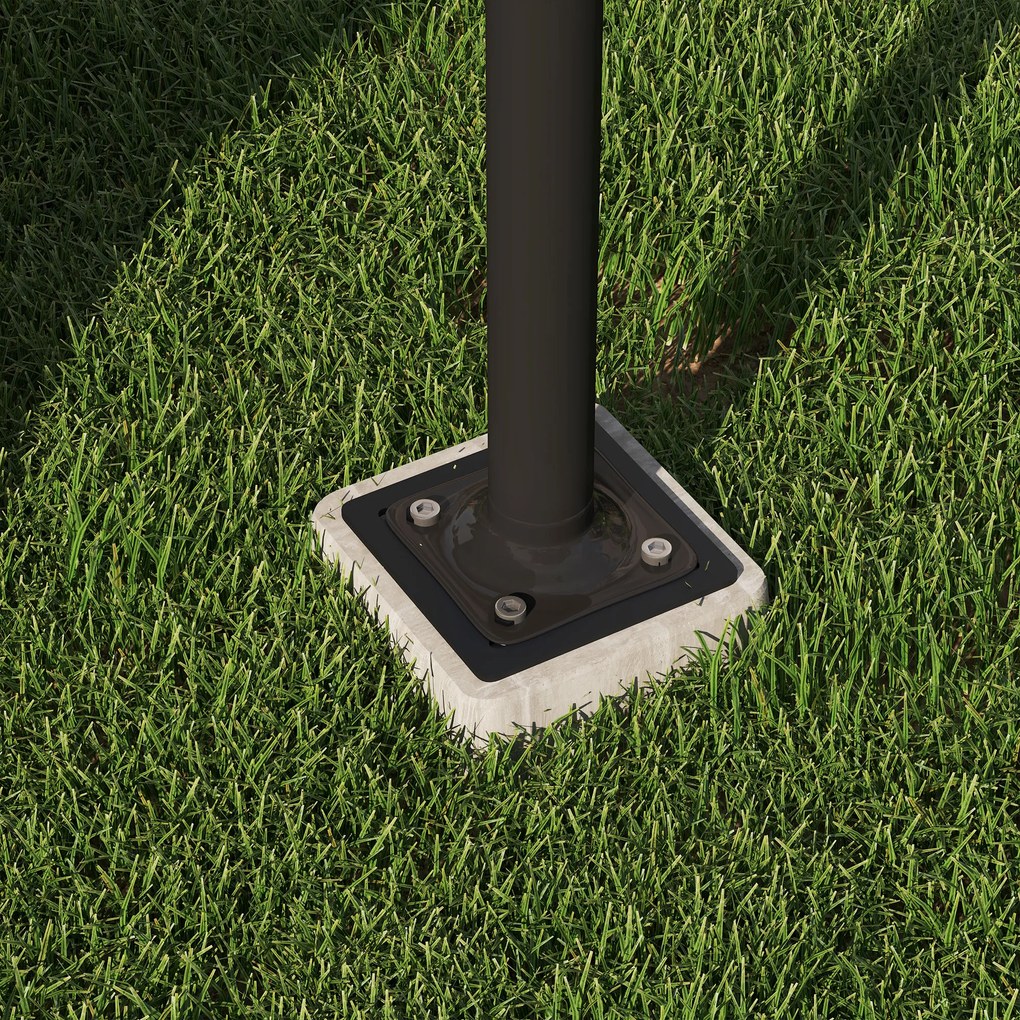 Outsunny Stojak do Parasola, Baza do Parasola, Uchwyt Ogrodowy, Metal, Ciemnoszary