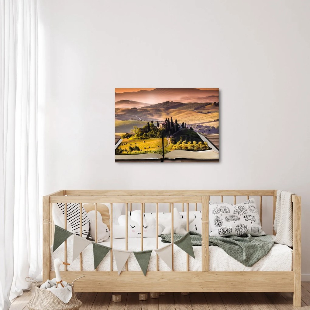 Obraz krajobrazu w książce (70x50 cm)