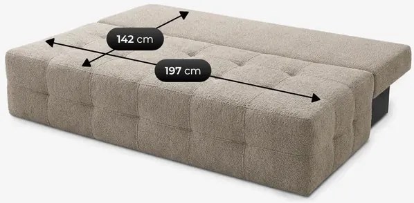 Sofa z Funkcją Spania MORANA Beżowa Boucle Nowoczesna