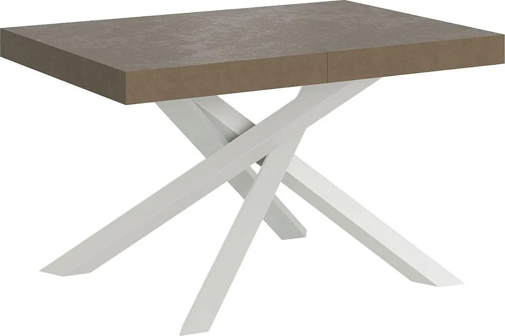 Stół rozkładany Volantis w kolorze gołębiej szarości 140/244x90 cm z białymi nogami