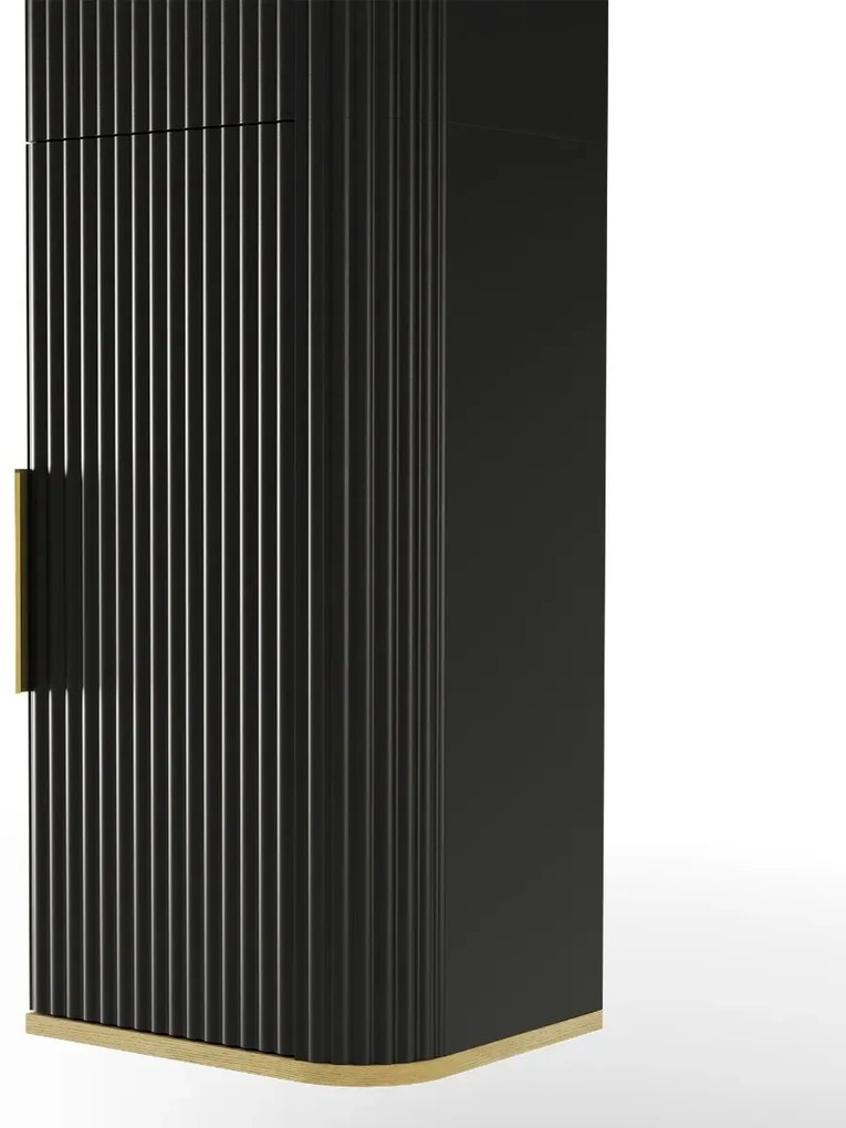 Szafka łazienkowa RIVELA 2D 40x160cm czarna STRAMA