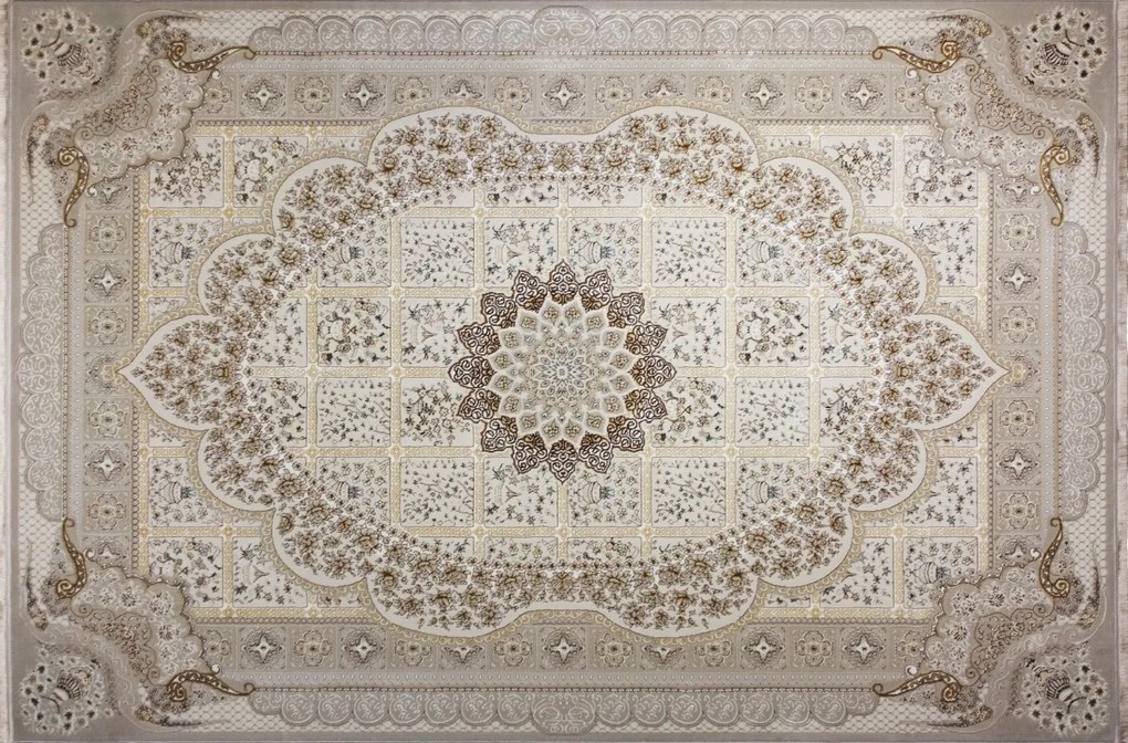 Dywan klasyczny Gold Ornament beżowo-złoty 200 cm x 290 cm