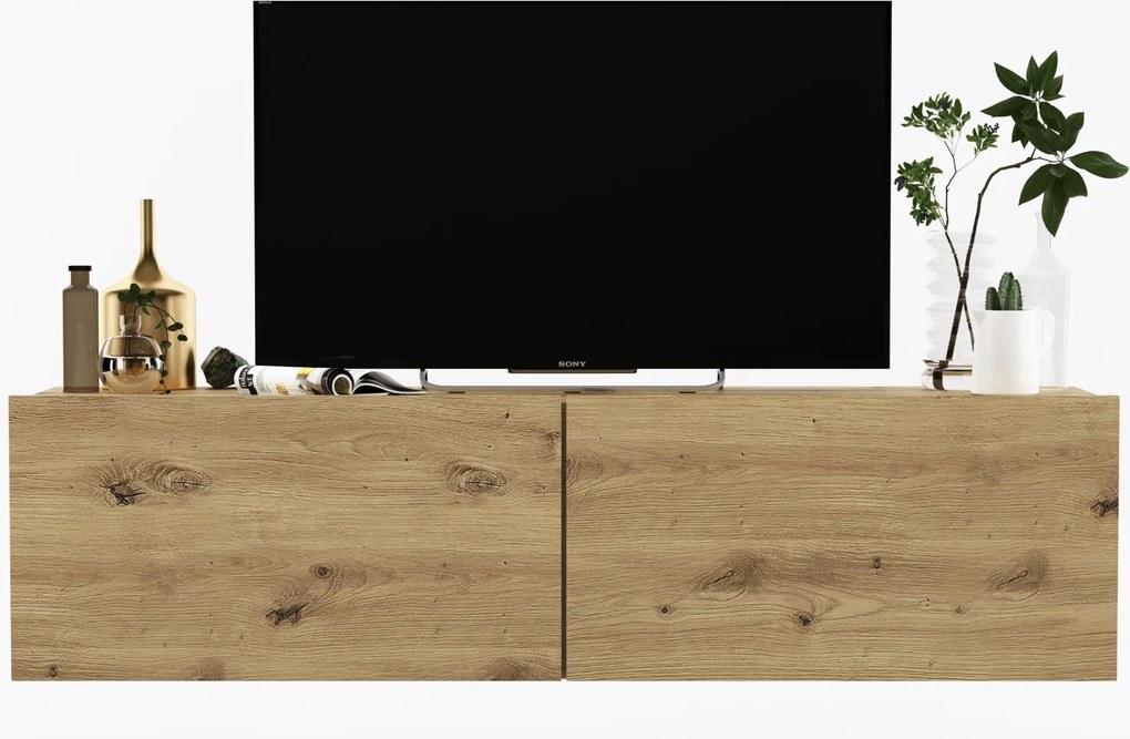 Dwudrzwiowa szafka RTV wisząca Enjoy dąb artisan
