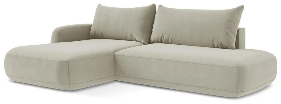 Beżowy rozkładany narożnik (lewostronny/z szezlongiem) Hale – Makamii