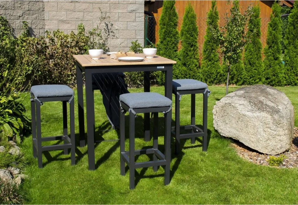 Doppler EXPERT WOOD jasny ogrodowy zestaw wypoczynkowy 4+1 antracyt