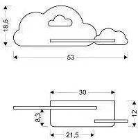 Niebieska lampka nocna chmurka z wtyczką - 2X K002 K1-R86