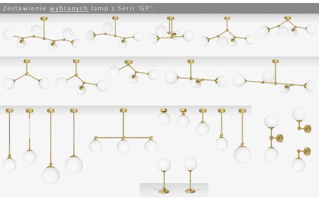 Złota lampka nocna/biurkowa z pełną kulą GP-B1