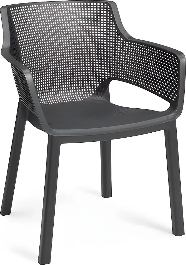 Zestaw 6 Fotelików Elisa z Tworzywa Sztucznego Cabriolet Grafit