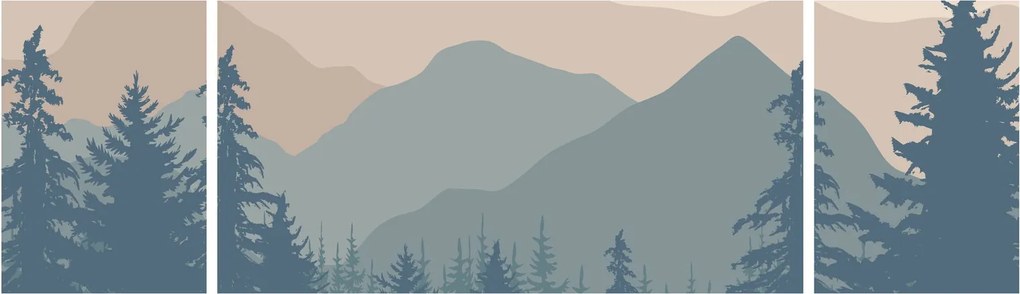 Obraz - Góry Turkusowe N⁰2 (170x50 cm)