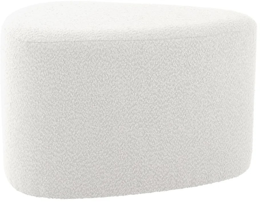 Biały puf z materiału bouclé Ada – Leitmotiv