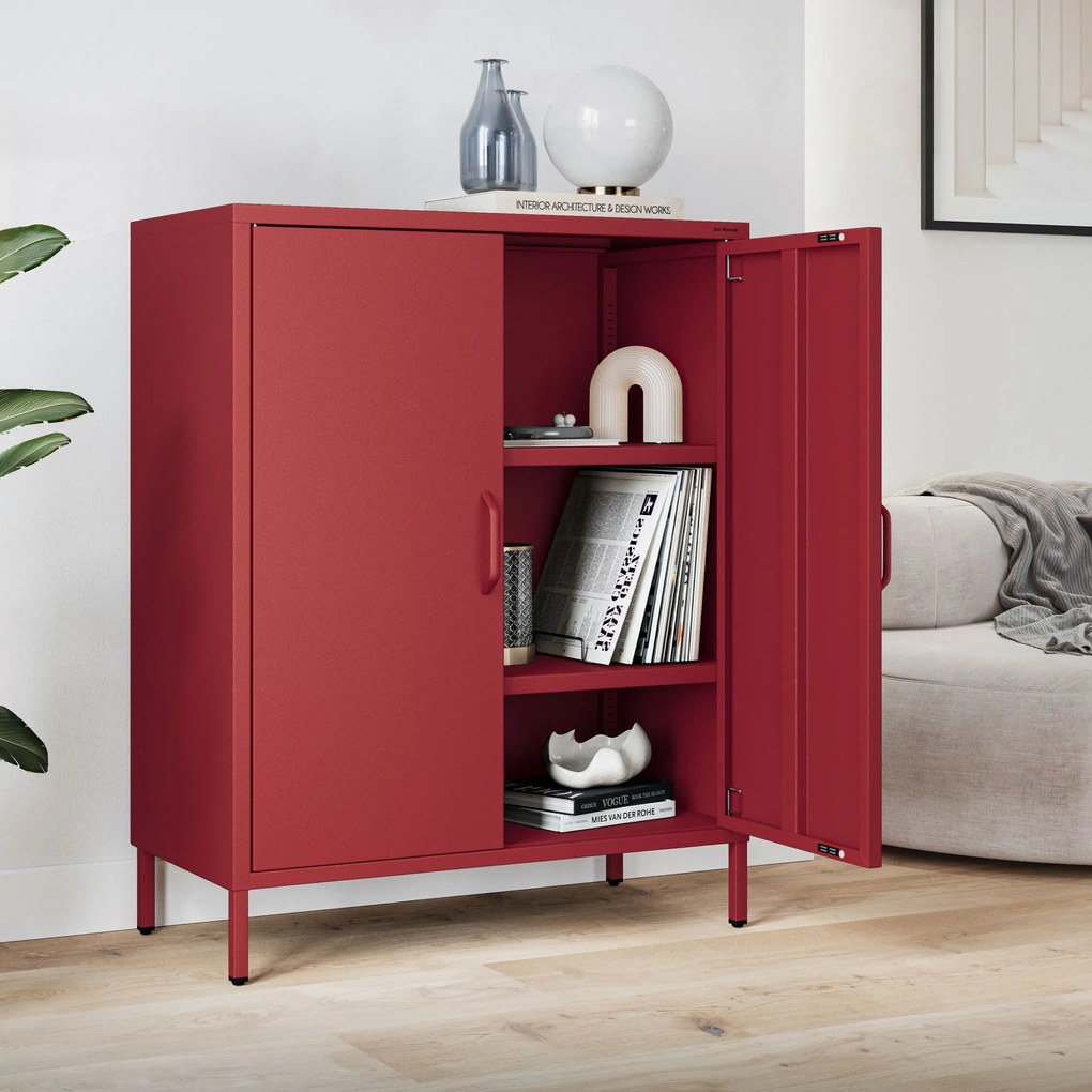 Szafka z półkami VITO, 800 x 1015 x 400 mm, Modern: czerwona