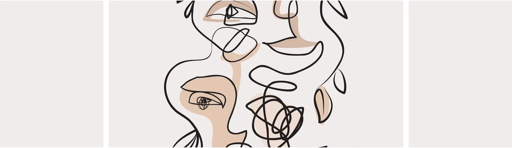 Obraz - Makijaż twarzy ze sztuką linii (170x50 cm)