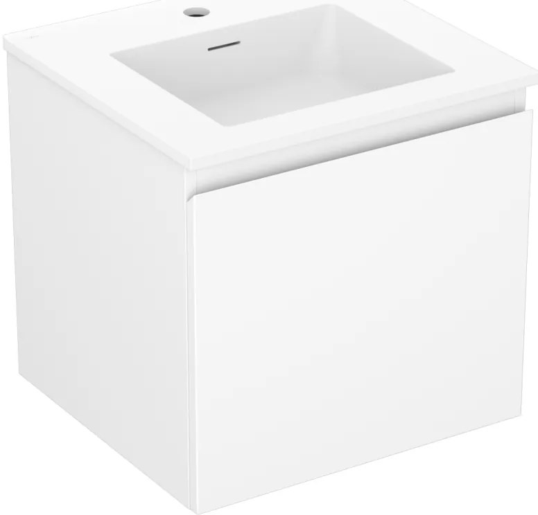 Mexen Orio szafka łazienkowa 50 cm z umywalką Otis, 1 szuflada, biała mat - 91A10-05047-1-BF01-W18M01