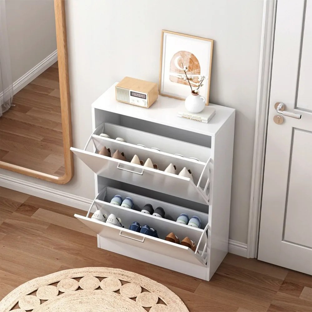 Szafka na buty MDF biała, 60 cm – nowoczesny design do przedpokoju, garderoby lub holu