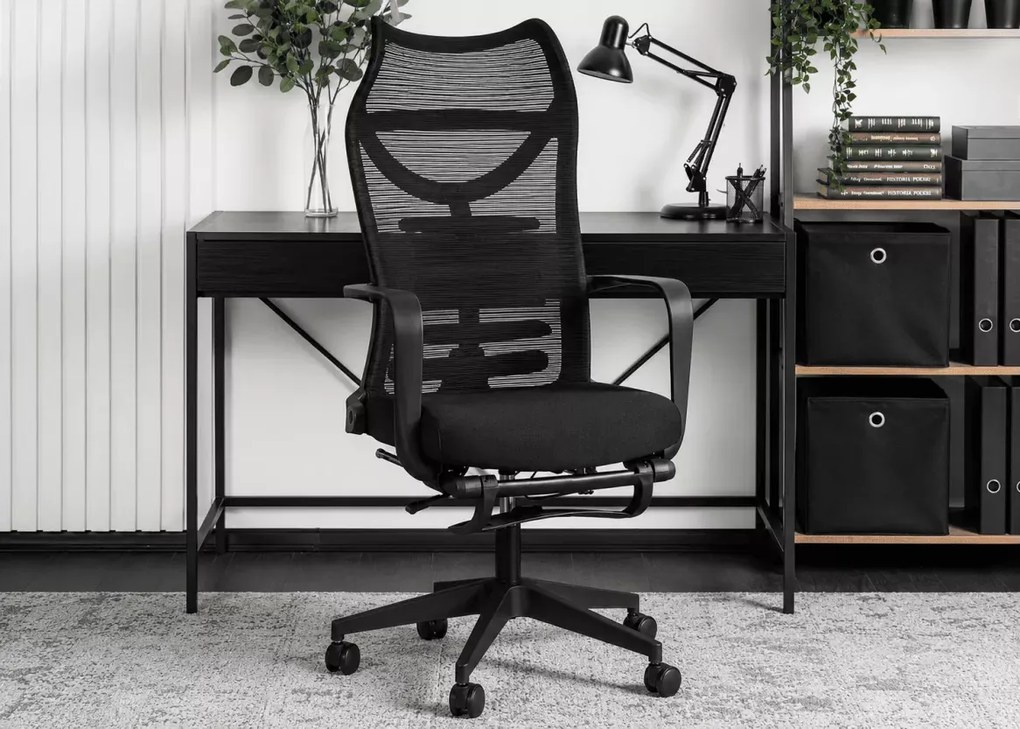 Ergonomiczny fotel biurowy Anaya z regulowanym zagłówkiem i wysuwanym podnóżkiem – komfort i design na najwyższym poziomie