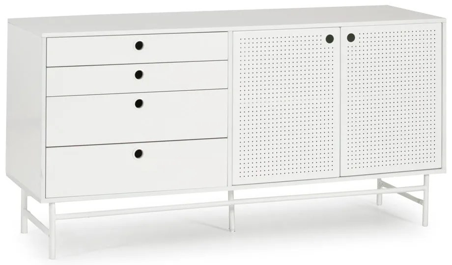 Biała komoda Teulat Punto, szer. 150 cm