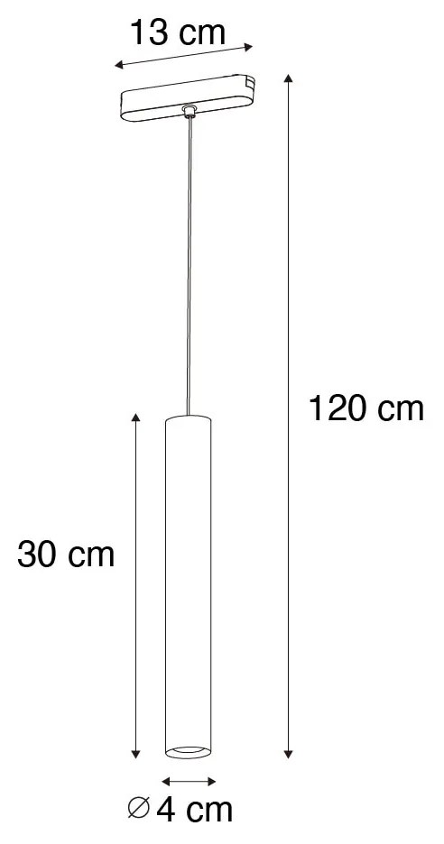 Nowoczesna czarna lampa wisząca do systemu szynowego 1-fazowego 4,5W 3000K - Magnetic Cassie