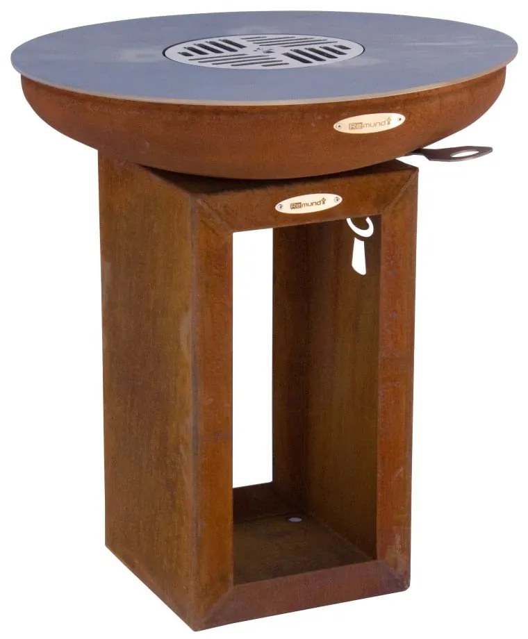 Brązowy grill zewnętrzny na węgiel Remundi Carus S, ø 62 cm