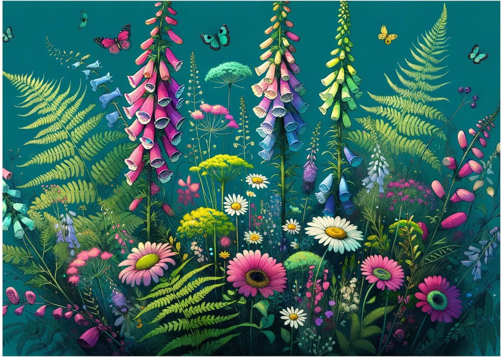 Obraz na szkle - Kwiaty łąkowe (70x50 cm)