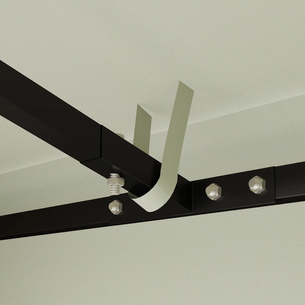 Outsunny 3 x 3 m Zamienna plandeka na pawilon, Osłona do pawilonu ogrodowego, z otworami odpływowymi, UPF30+, Jasnoszary