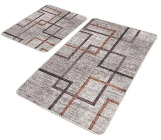 Szare aksamitne dywaniki łazienkowe zestaw 2 szt. 60x100 cm – Mila Home