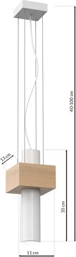 Lampa Sufitowa Wisząca biała WEST WHITE 1xGU10