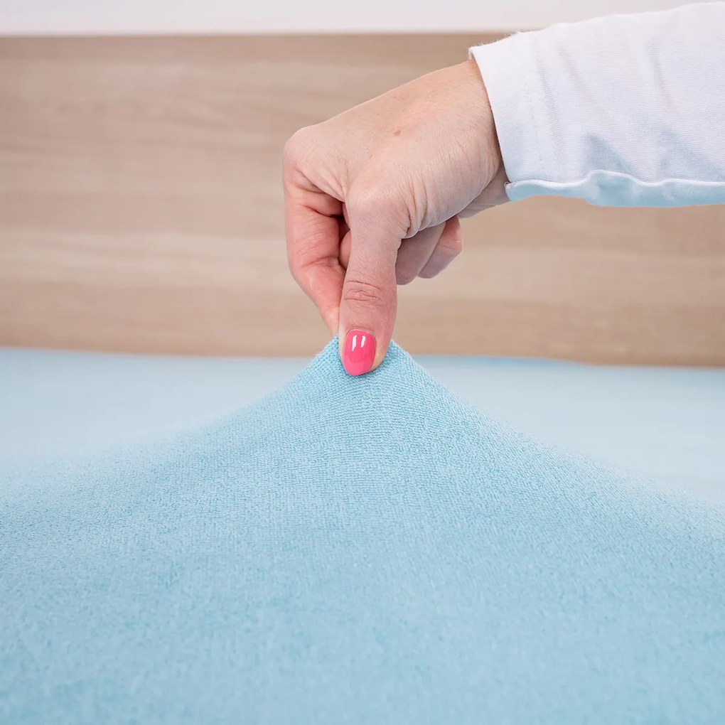 4Home prześcieradło frotte jasnoniebieski, 180 x 200 cm, 180 x 200 cm