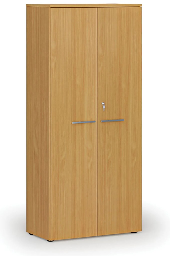 Szafa biurowa z drzwiami PRIMO WOOD, 800 x 420 x 1781 mm, buk