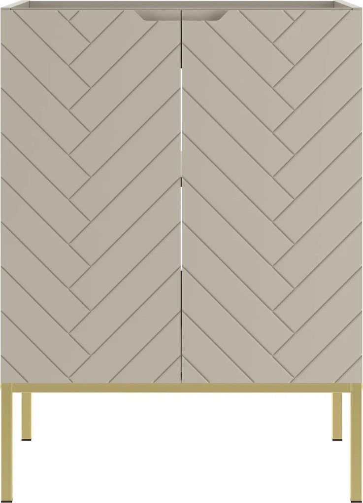 Szafka pod umywalkę wpuszczaną Aspen 09, cashmere/złoty, 60 cm