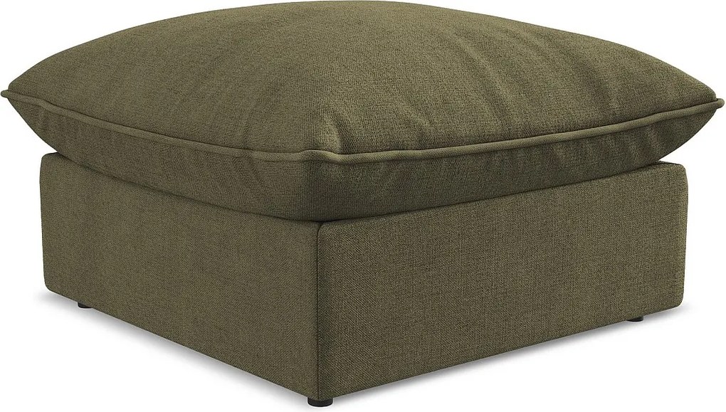 Pufa - z tkaniny strukturalnej - oliwkowy - MANAO